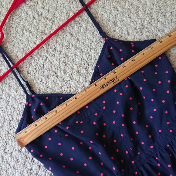 J. CREW Navy Blue & Pink Polka Dot Dress Size 6 - Picture 2 of 11